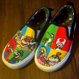 Super Mario character slip on shoes, toddler boys size 10
